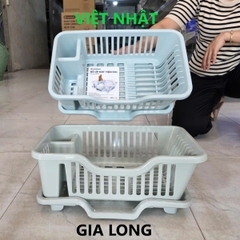 Rổ úp bát có khay thoát nước, khay nhựa úp bát đa năng chính hãng 3535 Nhựa Việt Nhật shop