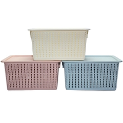 Rổ đan mây đựng đồ có nắp đậy đa năng 3 size, đựng quần áo 3415N Nhựa Việt Nhật Shop