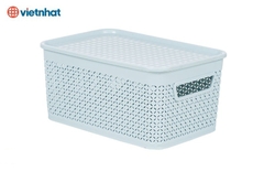 Bộ 3 Rổ nắp chữ nhật, Giỏ nhựa có nắp chắc chắn đựng đồ đa năng 3336/37/38 Nhựa Việt Nhật Shop