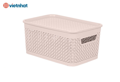 Bộ 3 Rổ nắp chữ nhật, Giỏ nhựa có nắp chắc chắn đựng đồ đa năng 3336/37/38 Nhựa Việt Nhật Shop