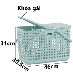 Giỏ, làn nắp mây dùng đi sinh có nắp 2608 Nhựa Việt Nhật Shop