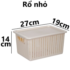 Rổ đan mây đựng đồ có nắp đậy đa năng 3 size, đựng quần áo 3415N Nhựa Việt Nhật Shop