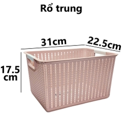 Rổ đan mây đựng đồ đa năng 3 size đựng quần áo, đồ dùng 3415 Nhựa Việt Nhật shop