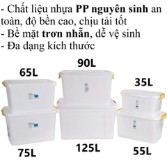 Thùng nhựa chữ Nhật 125L siêu bền 5329 Nhựa Việt Nhật Shop