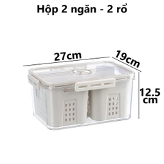 Hộp thực phẩm chữ nhật quai xách 2,3 ngăn Hokori 6570/6571 Nhựa Việt Nhật Shop