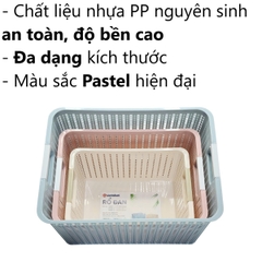 Rổ đan mây đựng đồ đa năng 3 size đựng quần áo, đồ dùng 3415 Nhựa Việt Nhật shop