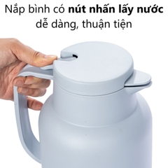 Bình giữ nhiệt ruột thủy tinh 1L 1.5L Hokori 3981-3982 Nhựa Việt Nhật Shop