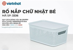 Bộ 3 Rổ nắp chữ nhật, Giỏ nhựa có nắp chắc chắn đựng đồ đa năng 3336/37/38 Nhựa Việt Nhật Shop