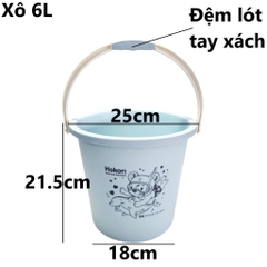 Xô nhựa cao cấp Hokori 6L 11L đa năng, có quai xách 5211 Nhựa Việt Nhật shop