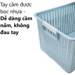 Rổ đan mây đựng đồ có nắp đậy đa năng 3 size, đựng quần áo 3415N Nhựa Việt Nhật Shop