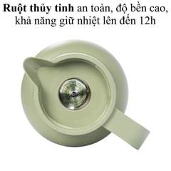 Bình giữ nhiệt ruột thủy tinh 1L 1.5L Hokori 3981-3982 Nhựa Việt Nhật Shop