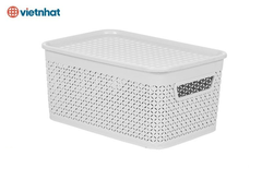 Bộ 3 Rổ nắp chữ nhật, Giỏ nhựa có nắp chắc chắn đựng đồ đa năng 3336/37/38 Nhựa Việt Nhật Shop