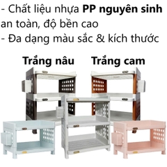 Kệ đựng bát đĩa chữ nhật 3 tầng tiện dụng, kệ nhật 3T 5528-3 Nhựa Việt Nhật Shop
