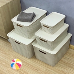 Bộ 3 rổ nhựa có nắp đựng đồ đa năng, rổ nắp Việt Nhật Shop 3386/3387/3388