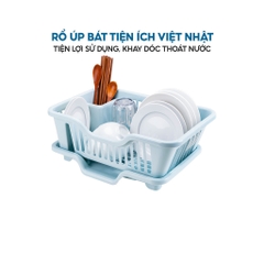 Rổ úp bát có khay thoát nước, khay nhựa úp bát đa năng chính hãng R3535 Nhựa Việt Nhật shop