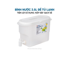Bình đựng nước có vòi 3,5L để tủ lạnh, đa năng, có nắp đậy B6785 Nhựa Việt Nhật Shop