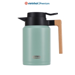 Bình giữ nhiệt inox quai gỗ 1500ml cao cấp Hokori 0125 Nhựa Việt Nhật Shop