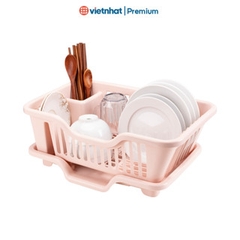 Rổ úp bát có khay thoát nước, khay nhựa úp bát đa năng chính hãng R3535 Nhựa Việt Nhật shop