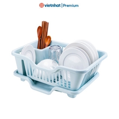 Rổ úp bát có khay thoát nước, khay nhựa úp bát đa năng chính hãng R3535 Nhựa Việt Nhật shop