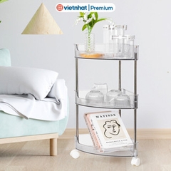 Kệ nhựa, kệ đựng đồ đa tầng có bánh xe kệ nhựa trong K5558 Nhựa Việt Nhật shop