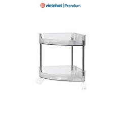 Kệ nhựa, kệ đựng đồ đa tầng có bánh xe kệ nhựa trong K5558 Nhựa Việt Nhật shop