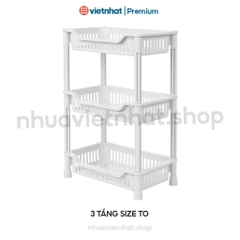 Kệ nhựa, kệ chữ nhật lắp ráp 2 tầng, 3 tầng  5538-2/ 5538-3 mẫu mới KCN Nhựa Việt Nhật Shop