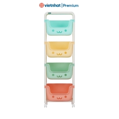 Kệ gấu đựng đồ cho bé 2 tầng, 3 tầng, 4 tầng có bánh xe Hokori K5576 Nhựa Việt Nhật Shop