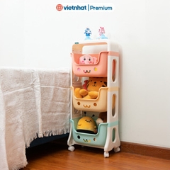Kệ gấu đựng đồ cho bé 2 tầng, 3 tầng, 4 tầng có bánh xe Hokori K5576 Nhựa Việt Nhật Shop