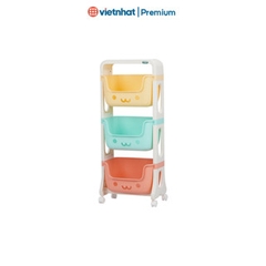 Kệ gấu đựng đồ cho bé 2 tầng, 3 tầng, 4 tầng có bánh xe Hokori K5576 Nhựa Việt Nhật Shop
