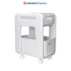 Kệ đựng đồ, kệ trượt 2 tầng có bánh xe tiện lợi Hokori K5588 Nhựa Việt Nhật shop