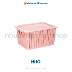 Rổ đan mây đựng đồ có nắp đậy đa năng 3 size, đựng quần áo R3415N Nhựa Việt Nhật Shop