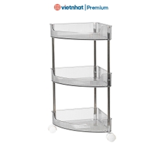 Kệ nhựa, kệ đựng đồ đa tầng có bánh xe kệ nhựa trong K5558 Nhựa Việt Nhật shop