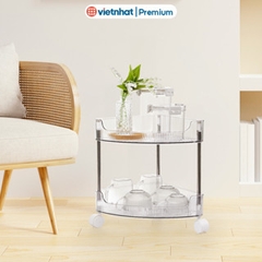 Kệ nhựa, kệ đựng đồ đa tầng có bánh xe kệ nhựa trong K5558 Nhựa Việt Nhật shop