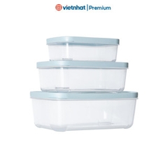 Bộ hộp thực phẩm chữ nhật an toàn, kín khí Hokori C6533 Nhựa Việt Nhật Shop