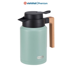 Bình giữ nhiệt inox quai gỗ 1500ml cao cấp Hokori 0125 Nhựa Việt Nhật Shop