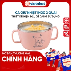 Bát ăn dặm inox 304 có quai cầm cách nhiệt Nhựa Việt Nhật C6019 Nhựa Việt Nhật Premium