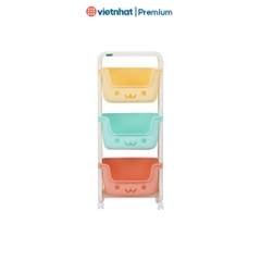 Kệ gấu đựng đồ cho bé 2 tầng, 3 tầng, 4 tầng có bánh xe Hokori K5576 Nhựa Việt Nhật Shop