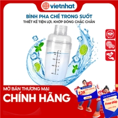 Bình lắc Shaker pha chế nhựa chia vạch đen Việt Nhật BPC 0101/0102/0103 Nhựa Việt Nhật Premium