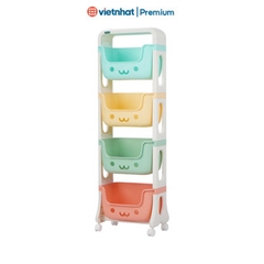 Kệ gấu đựng đồ cho bé 2 tầng, 3 tầng, 4 tầng có bánh xe Hokori K5576 Nhựa Việt Nhật Shop