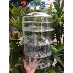 Lồng bàn 5 tầng giữ nhiệt thức ăn, chống bụi, chống côn trùng thiết kế hiện đại bền đẹp LS2676 Nhựa Việt Nhật Shop