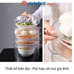 Lồng bàn 5 tầng giữ nhiệt thức ăn, chống bụi, chống côn trùng thiết kế hiện đại bền đẹp LS2676 Nhựa Việt Nhật Shop