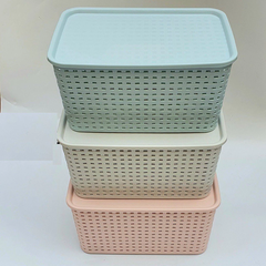 Bộ 3 rổ nhựa có nắp đựng đồ đa năng, rổ nắp Việt Nhật Shop 3386/3387/3388