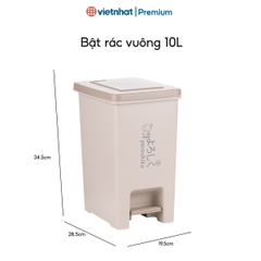 Thùng Rác vuông có Bật nắp đậy, Đựng Rác tiện lợi đủ size cao cấp Hokori 8061/8062/8063 Nhựa Việt Nhật Shop