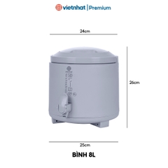 Bình giữ nhiệt có vòi loại to 6L, 8L, 10L Việt Nhật B3946 Nhựa Việt Nhật Premium