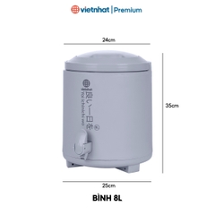 Bình giữ nhiệt có vòi loại to 6L, 8L, 10L Việt Nhật B3946 Nhựa Việt Nhật Premium