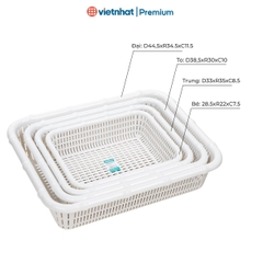 Rổ vuông nhựa đốt trúc 4 size dùng đựng đồ R3536 Nhựa Việt Nhật Shop