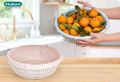 Rổ tròn đốt trúc 3T8, rổ nhựa Hokori rửa rau củ hoa quả tiện dụng R3528 Nhựa Việt Nhật Shop