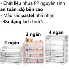 Tủ mỹ phẩm để bàn có ngăn 2T 3T 4T Hokori 3636 Nhựa Việt Nhật Shop