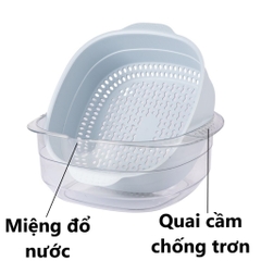Bộ chậu rổ 2 lớp cao cấp Hokori tiện dụng 2338/2339 Nhựa Việt Nhật Shop