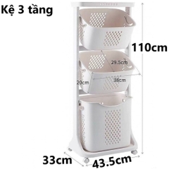 Kệ Nhà Bếp đựng đồ đa năng 3 tầng có bánh xe tiện lợi 5567-3 Nhựa Việt Nhật Shop